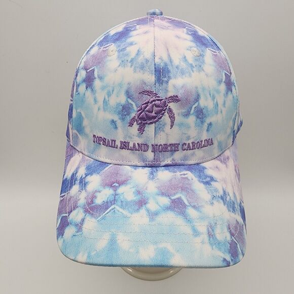 Topsail Island Embroidered Sea Turtle Cap Hat Lavender Tie Dye Adjustable Womens - Picture 1 of 8